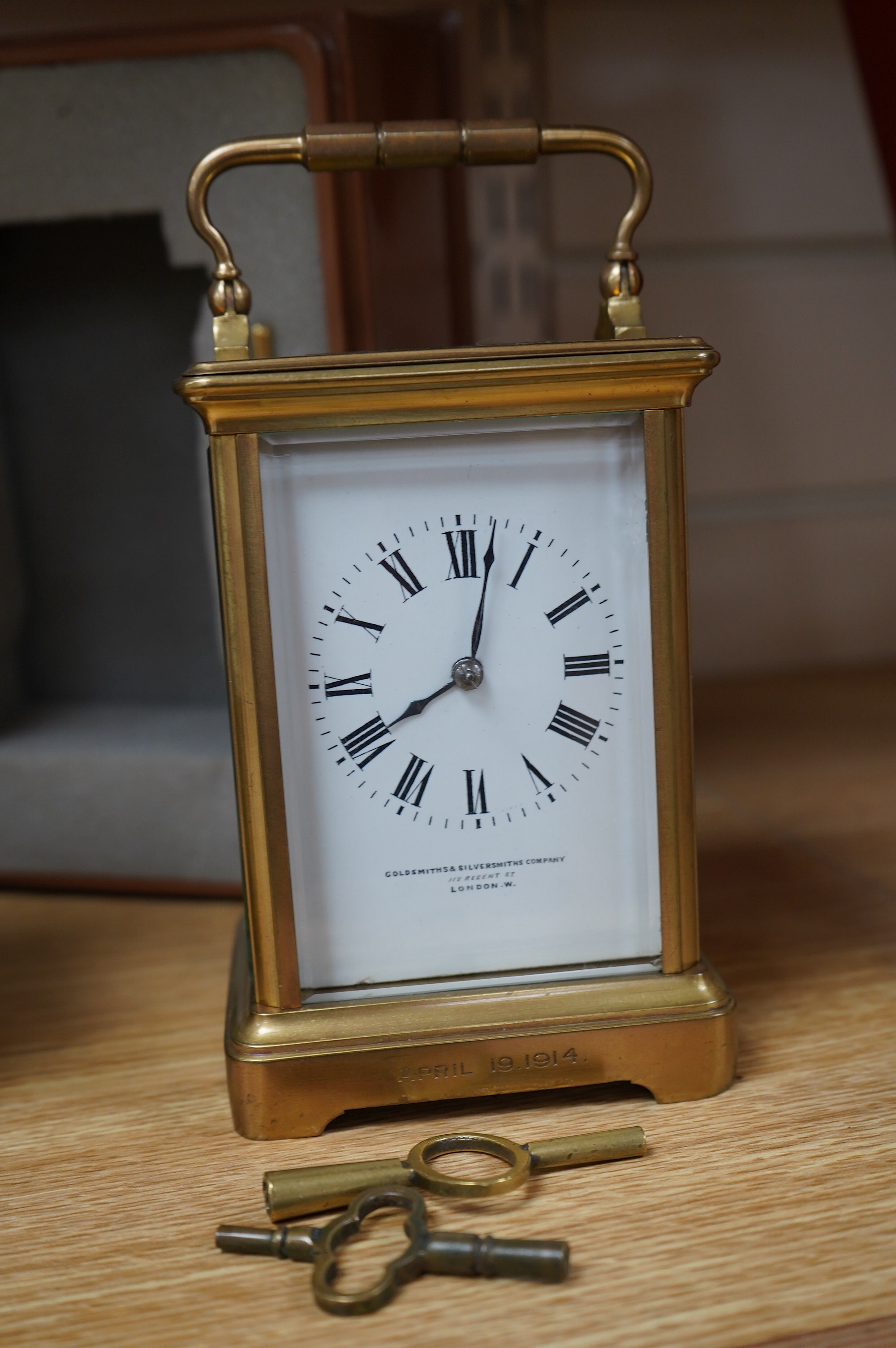 Three brass carriage timepieces (one a.f.), tallest 12.5cm. Condition - fair to good, one missing balance platform.